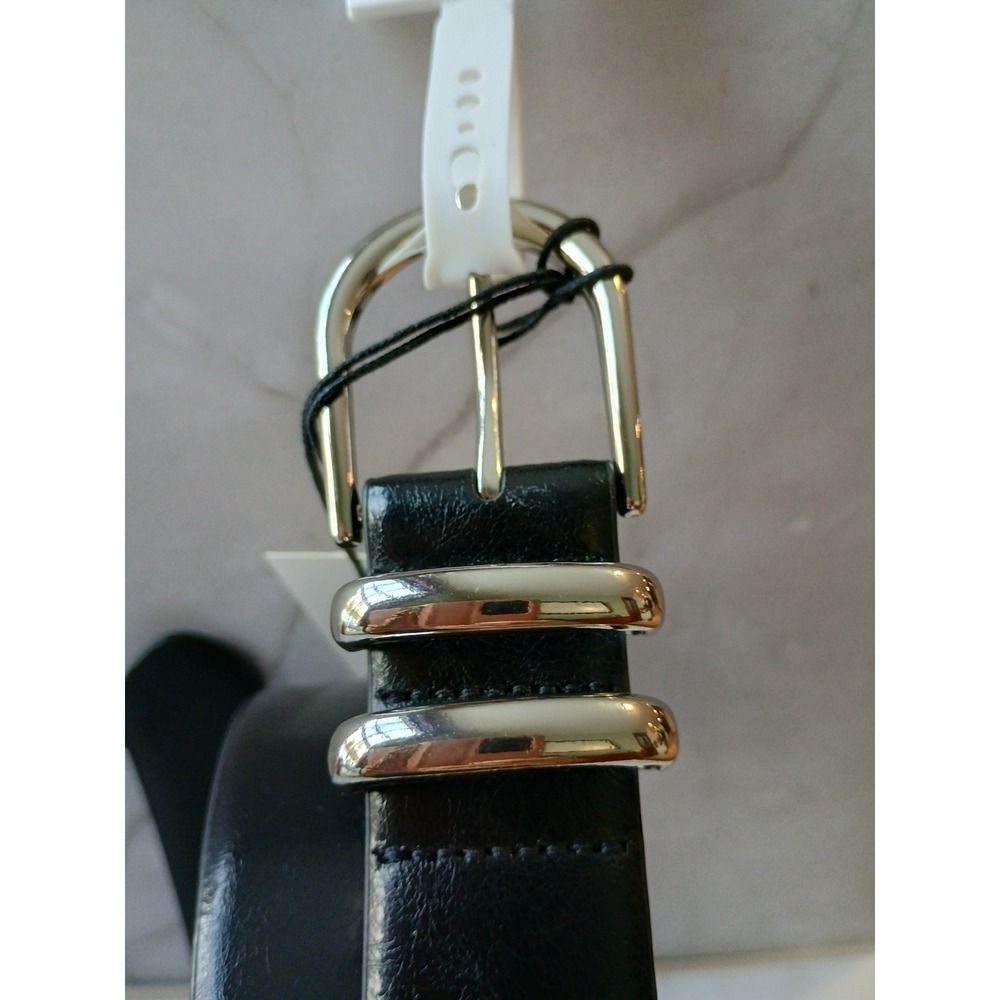 NWT Jason Wu Men's Black Leather Silver Buckle Belt Size‎ Large 1.5" Width